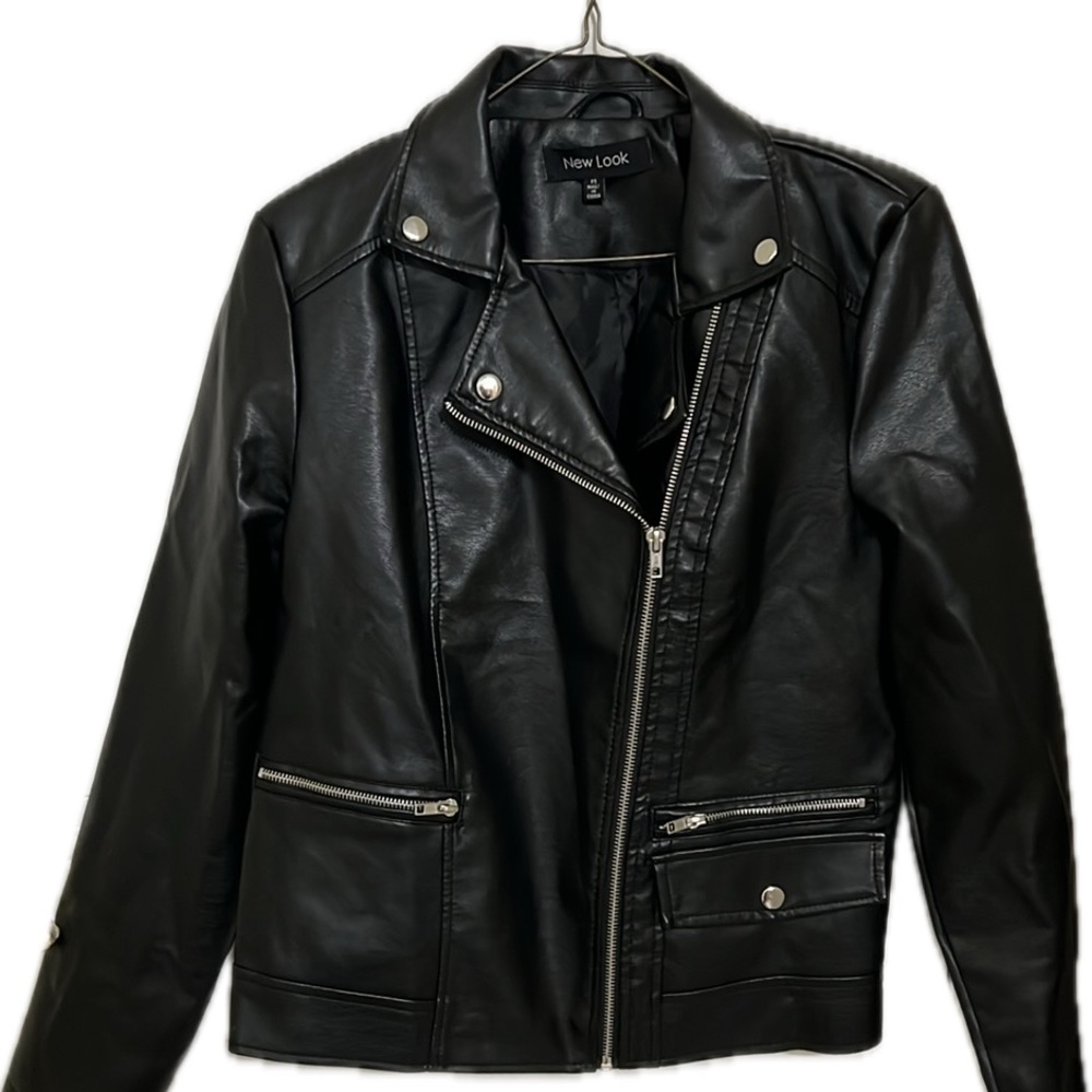 New Look Women's Faux Leather Moto Jacket Sz M